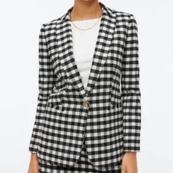 J. Crew Wool Blend One Button Blazer In Buffalo Check - Picture 1 of 7